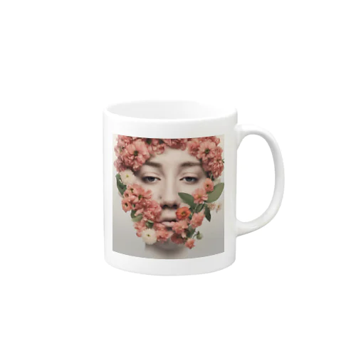 鼻には花を Mug