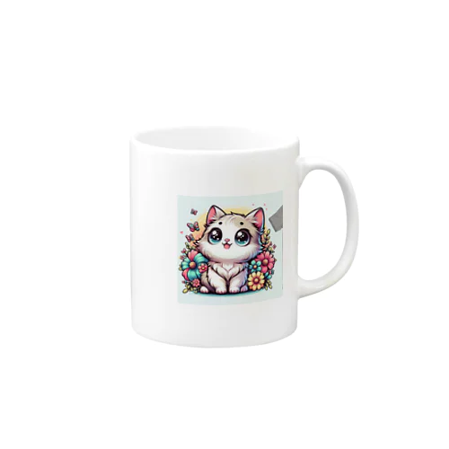 可愛いいねこが目を輝かせています！ Mug