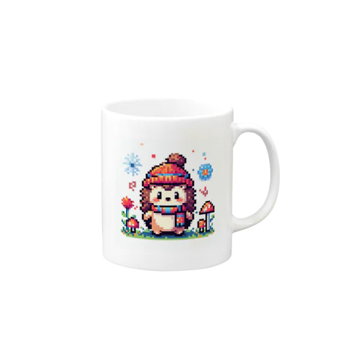 ドット絵防寒ハリネズミ Mug