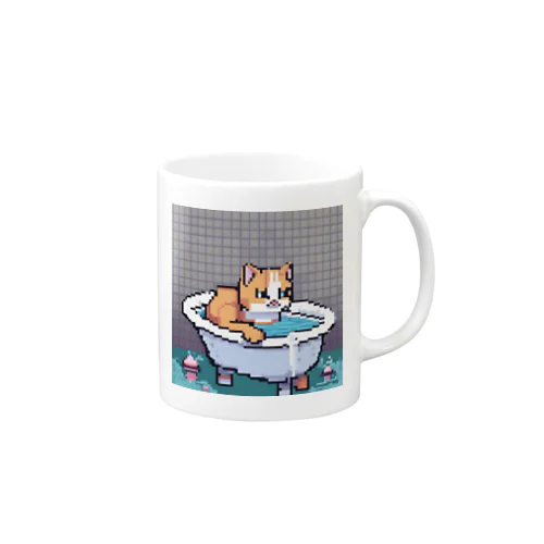 お風呂に入るボス猫 Mug