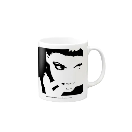 クールでかっこいい女性の顔のシルエット Mug