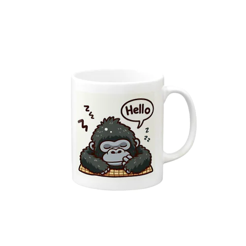 ゴリラは眠たくても夢中で起きている！ Mug