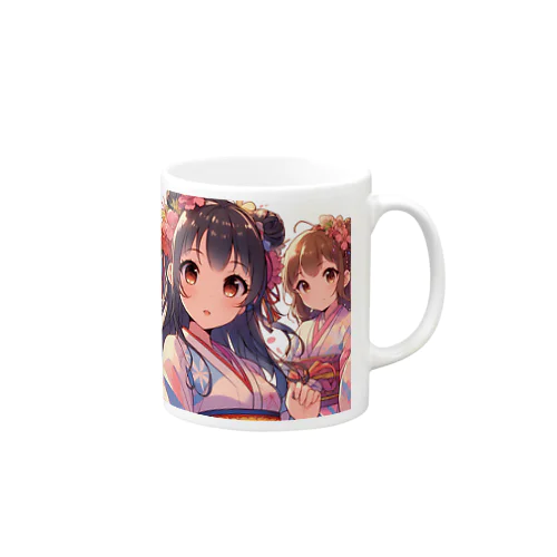 和服が似合う美人姉妹 Mug