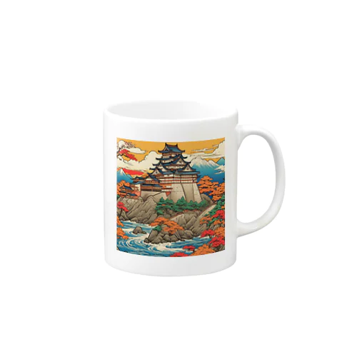 日本の風景、お城　Japanese castle Mug