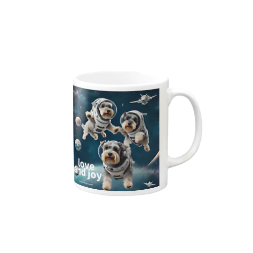 宇宙遊泳するミニチュアシュナウザー Mug