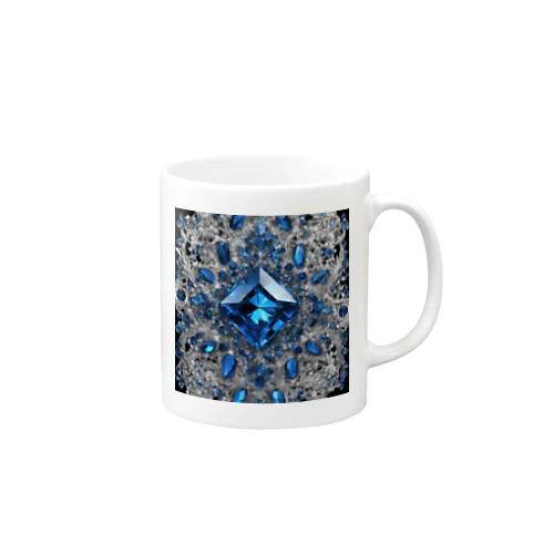 宝石の様に輝くブルークリスタル マグカップ