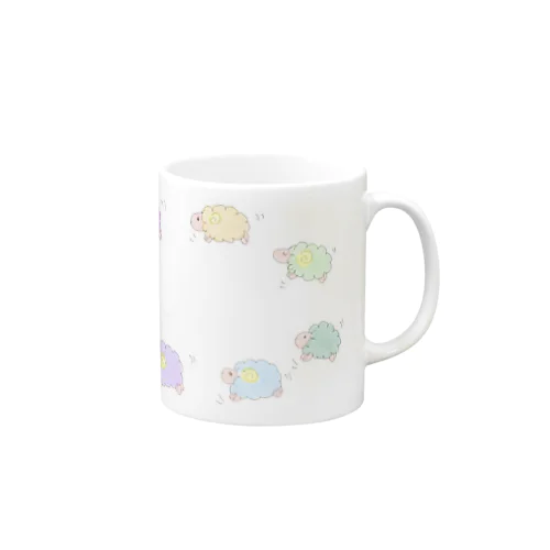 カラフルひつじの群れ Mug