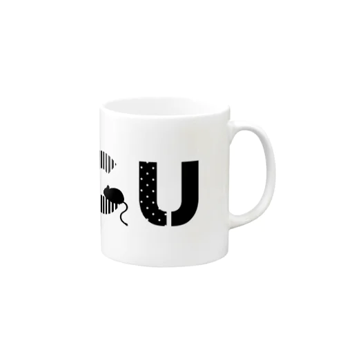 ポップなデグーロゴ（black） Mug