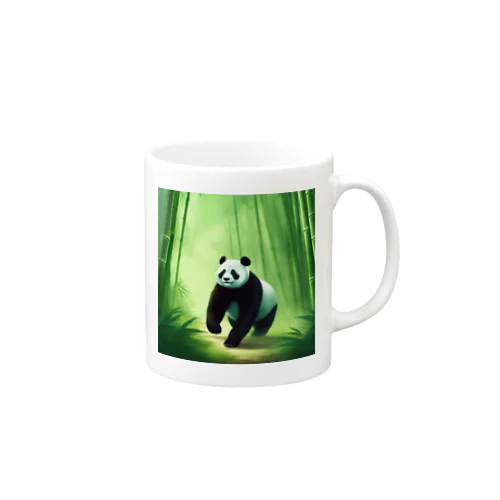 竹林の中を歩くパンダ マグカップ