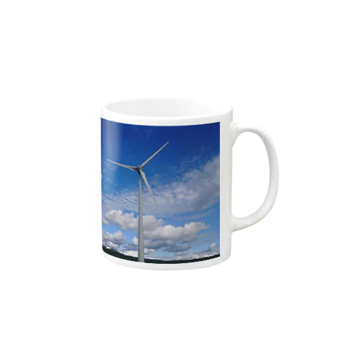 青い空と風車 Mug