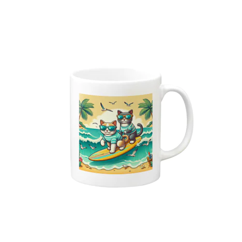 バカンスキャッツ・サーフィン Mug