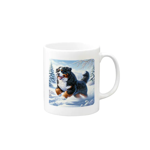 雪山を駆けるバーニーズ・マウンテンドッグ！ Mug