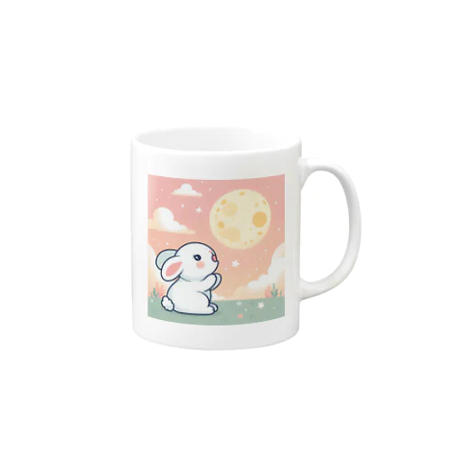 月に憧れるうさぎ Mug