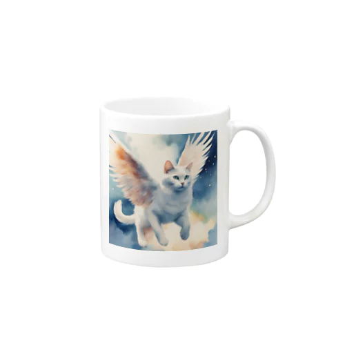 空飛ぶ天使猫 マグカップ