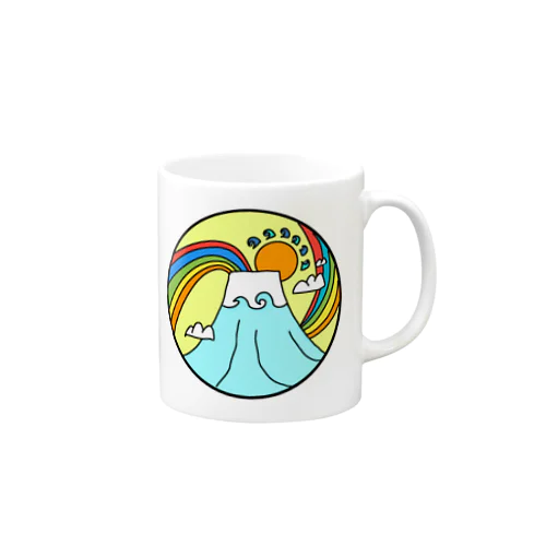 japan mount Fuji rainbow Mug