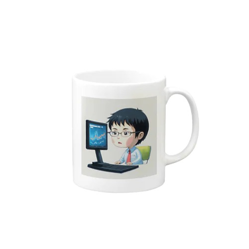 株価チェック中＠サラリーマン Mug