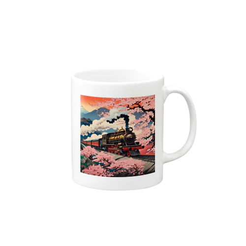 日本の風景:SL 蒸気機関車、 Japanese senery: steam locomotive Mug