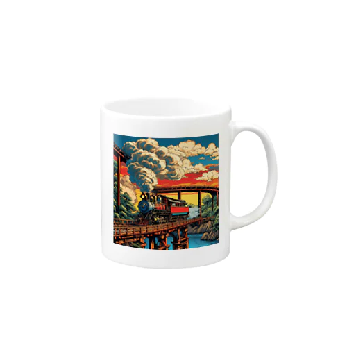 日本の風景:SL 蒸気機関車、Japanese senery:SL Steam locomotive Mug