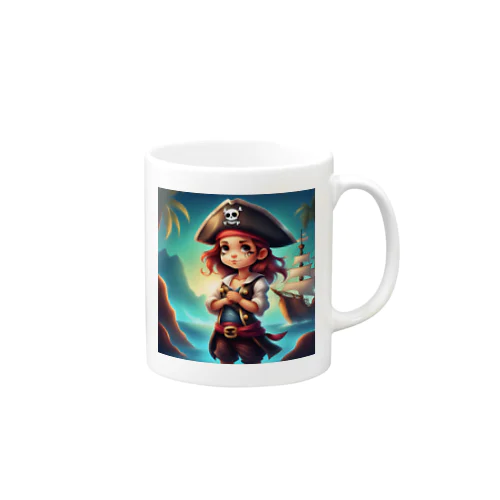 可愛い海賊の女の子 マグカップ