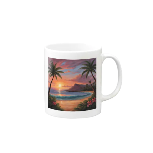 ハワイの夕陽 マグカップ