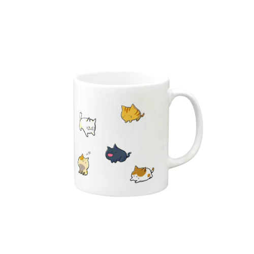 にゃんこがいっぱいのマグカップ Mug