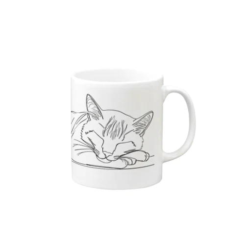 寝てる猫 Mug