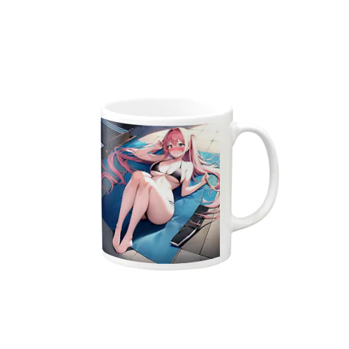 黒いビキニの女の子3（桃髪Ｖｅｒ．） Mug