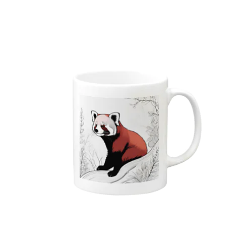 スケッチ画レッサーパンダ Mug