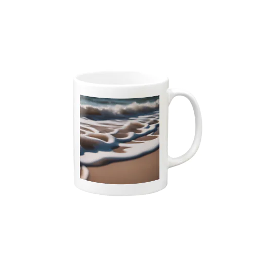 海岸に広がる砂浜と波打ち際 Mug