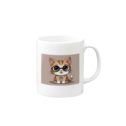 猫　カワイイ　眼鏡をかけている Mug