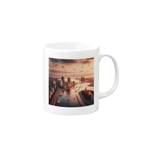 都会の夕暮れ Mug