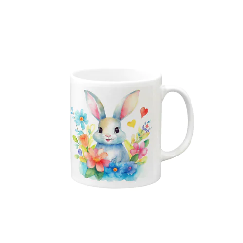 花に囲まれたうさぎ2 Mug