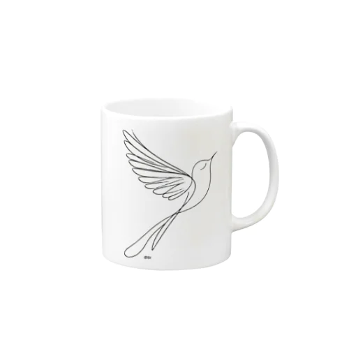 ラインアート　おすまし鳥 Mug