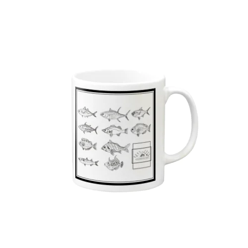 駿河湾の魚線画ver. Mug