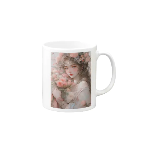 バラの花束と女性　なでしこ1478 Mug