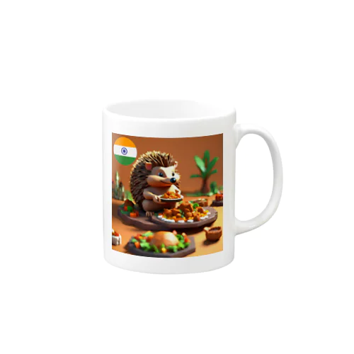 インドでチキンティッカマサラを食べているハリネズミ Mug