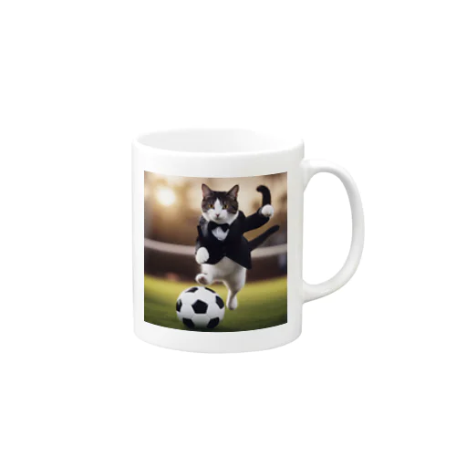 タキシード猫（サッカー） マグカップ