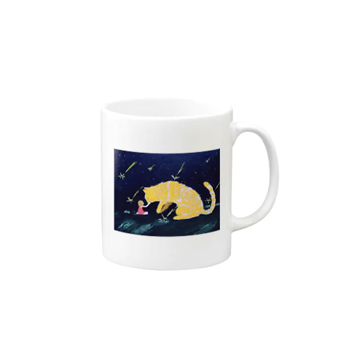 星と猫と女の子(オリジナルカラー) Mug