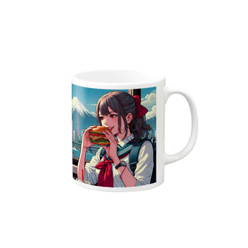 ハンバーガーと女子高生 Mug