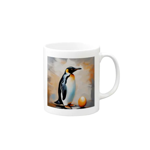 卵を温かく見守っているペンギン Mug