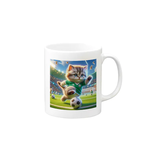 サッカーにゃんこ Mug