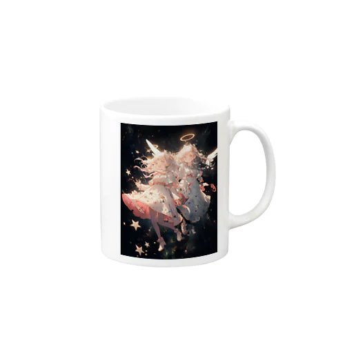 ワクワクしながら宇宙の外に旅立つ天使たち アメジスト 2846 Mug