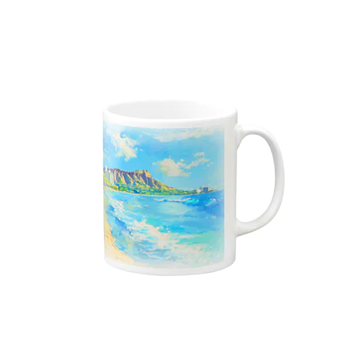 水彩画ワイキキビーチ Mug