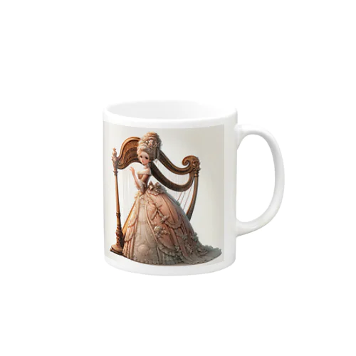 Rococo Harmony: The Lady & Her Harp Mug