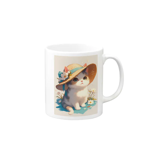 帽子をかぶった可愛い子猫 Marsa 106 Mug