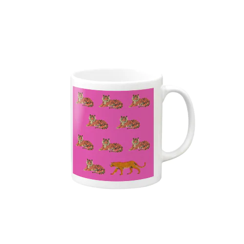  tigertigerときどきチーター　ピンク Mug