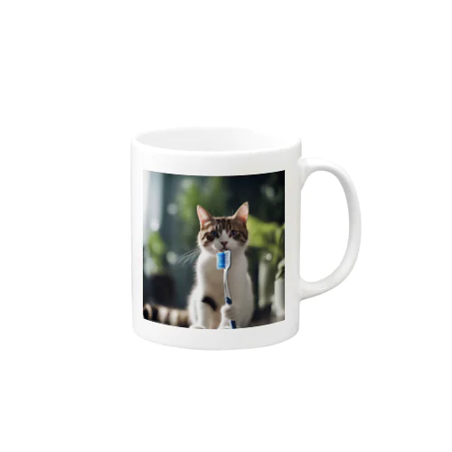 歯ブラシ猫 Mug