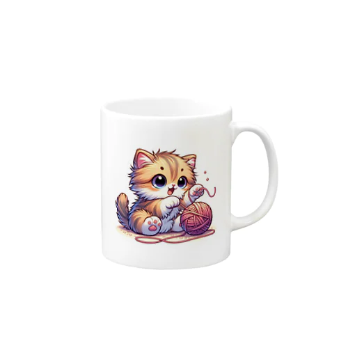 毛糸で遊ぶ子猫 Mug