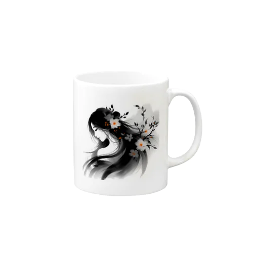 蜜柑色と女性 Mug