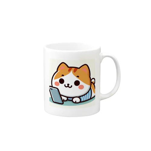 スマホ中毒だにゃあ Mug